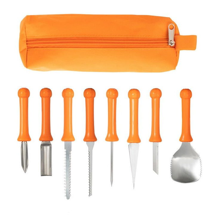 Halloween Pumpkin Carving Kit with Tools and Supplies Eight-Piece Stainless Steel Set