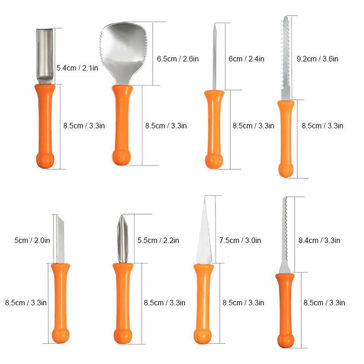 Halloween Pumpkin Carving Kit with Tools and Supplies Eight-Piece Stainless Steel Set