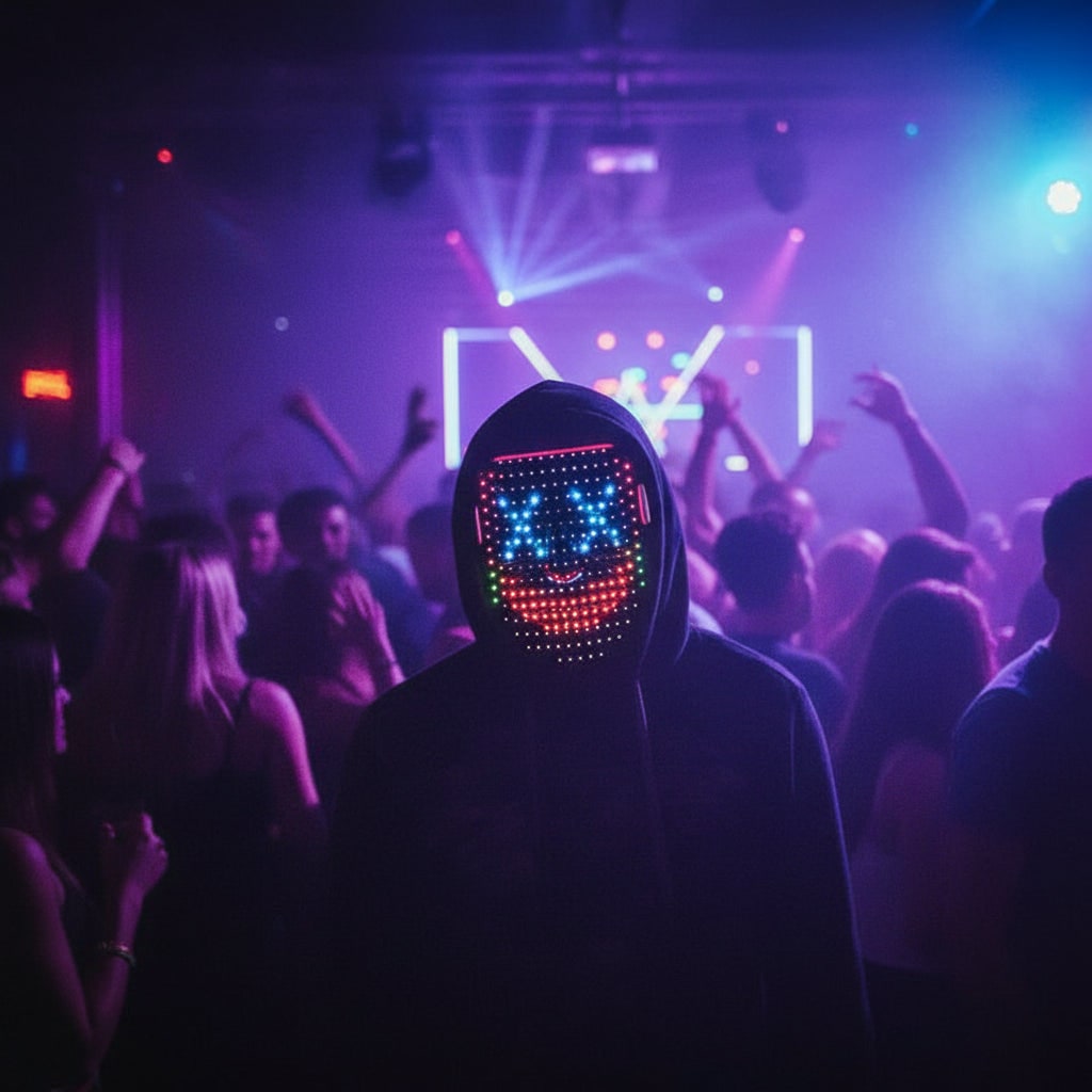 Halloween Red Light LED Mask with Therapy and Gesture Control Display for at Home Use