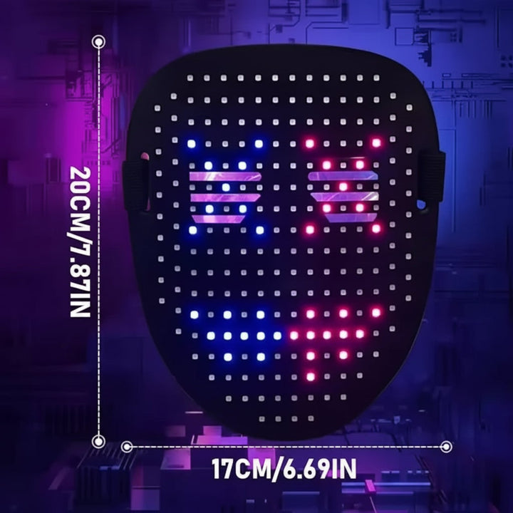 Halloween Red Light LED Mask with Therapy and Gesture Control Display for at Home Use
