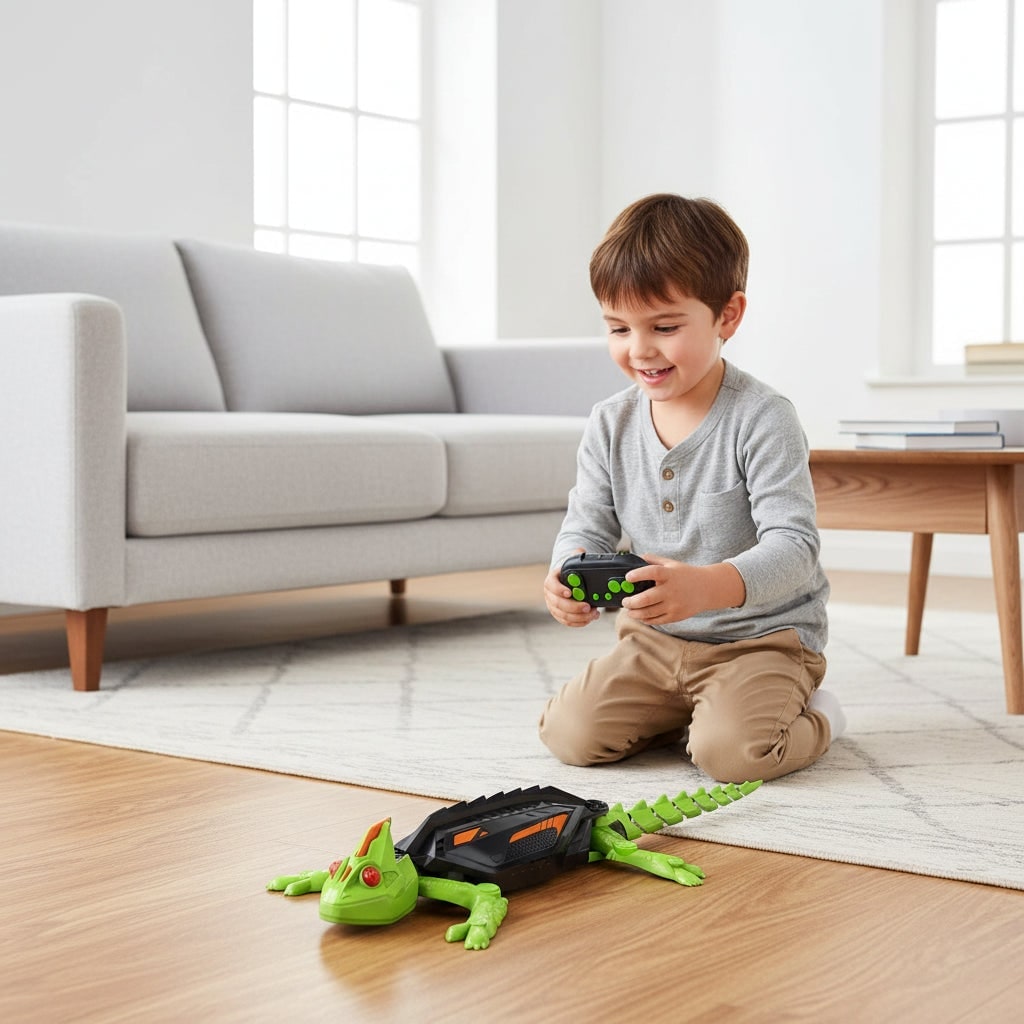 Halloween Remote Control Spider Toy with LED Eyes and Wall-Climbing Suction