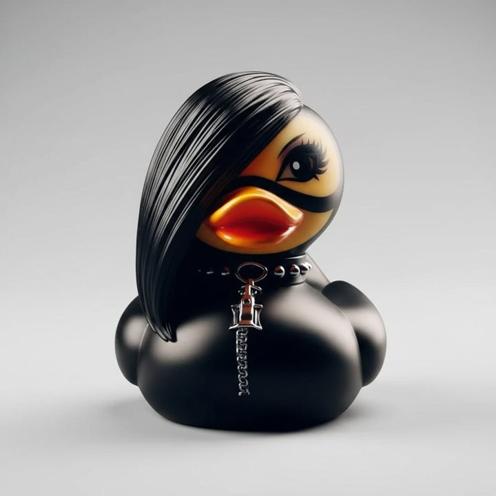 Halloween Rubber Duckling Squishy Duck Gothic Spikes and Chains Decoration