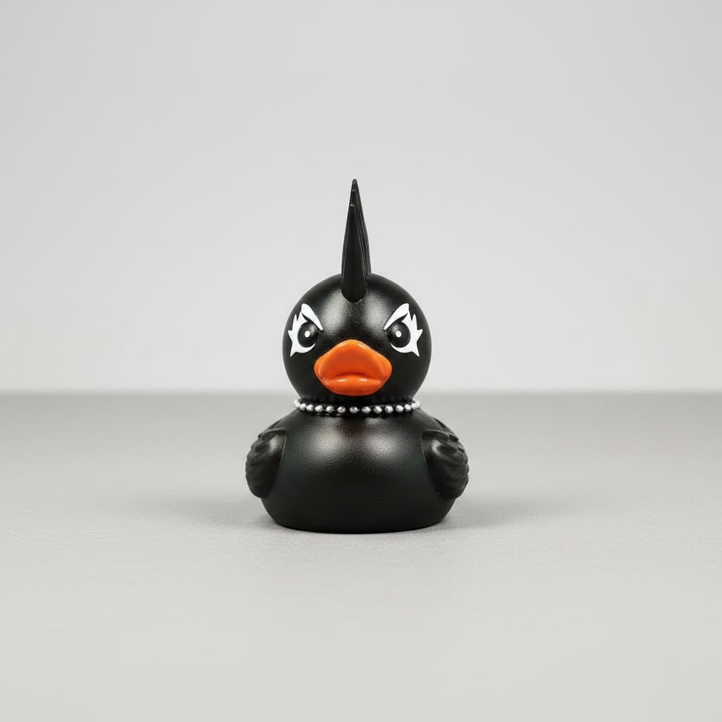 Halloween Rubber Duckling Squishy Duck Gothic Spikes and Chains Decoration