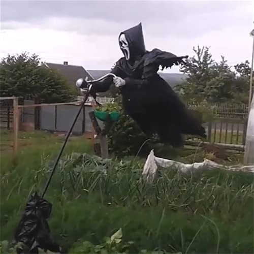 Halloween Scarecrow Decoration Scary Outdoor Ghost Prop with Adjustable Pole for Yard