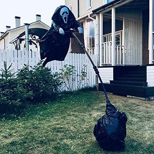 Halloween Scarecrow Decoration Scary Outdoor Ghost Prop with Adjustable Pole for Yard