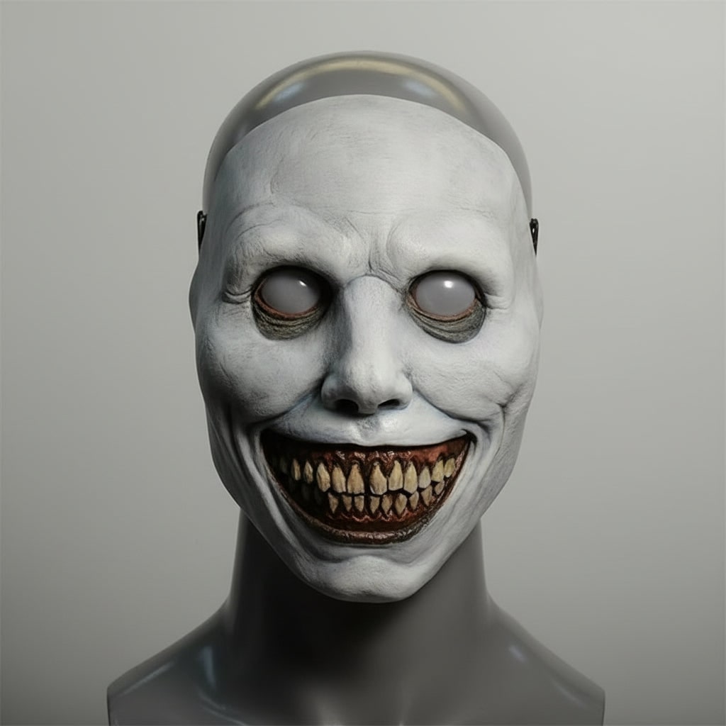 Halloween Scary Face Mask with Latex Horror Design and LED for Cosplay Party
