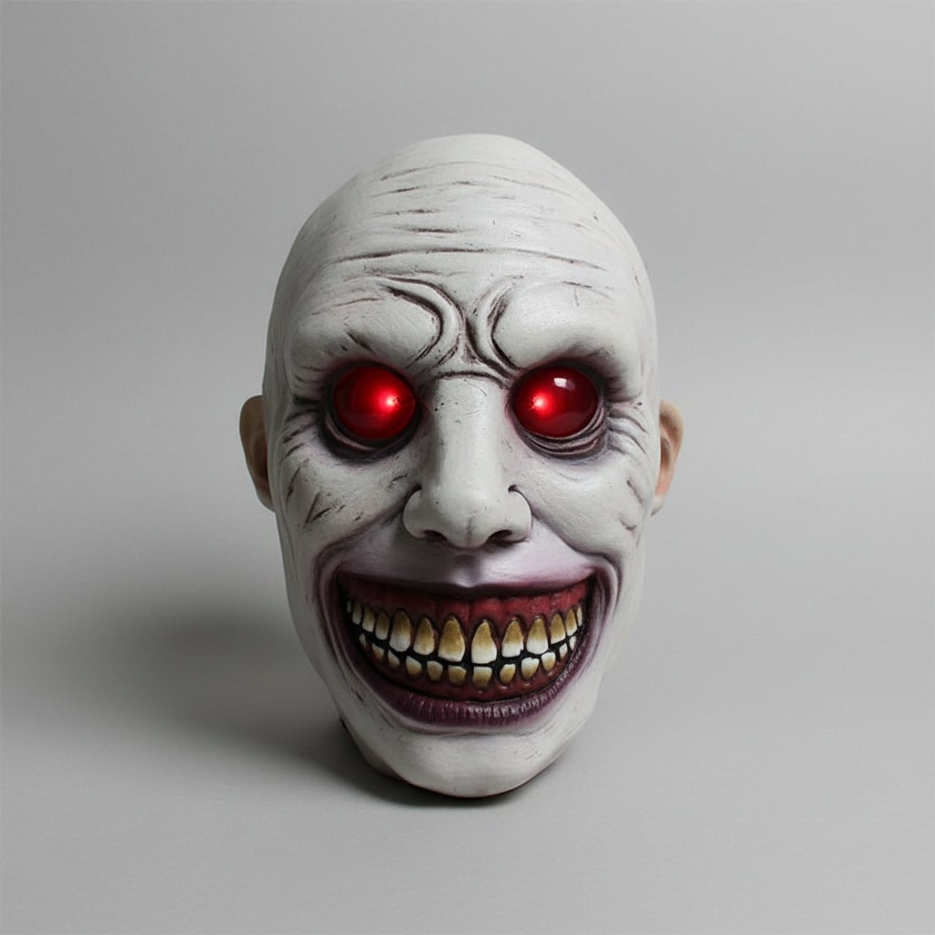 Halloween Scary Face Mask with Latex Horror Design and LED for Cosplay Party