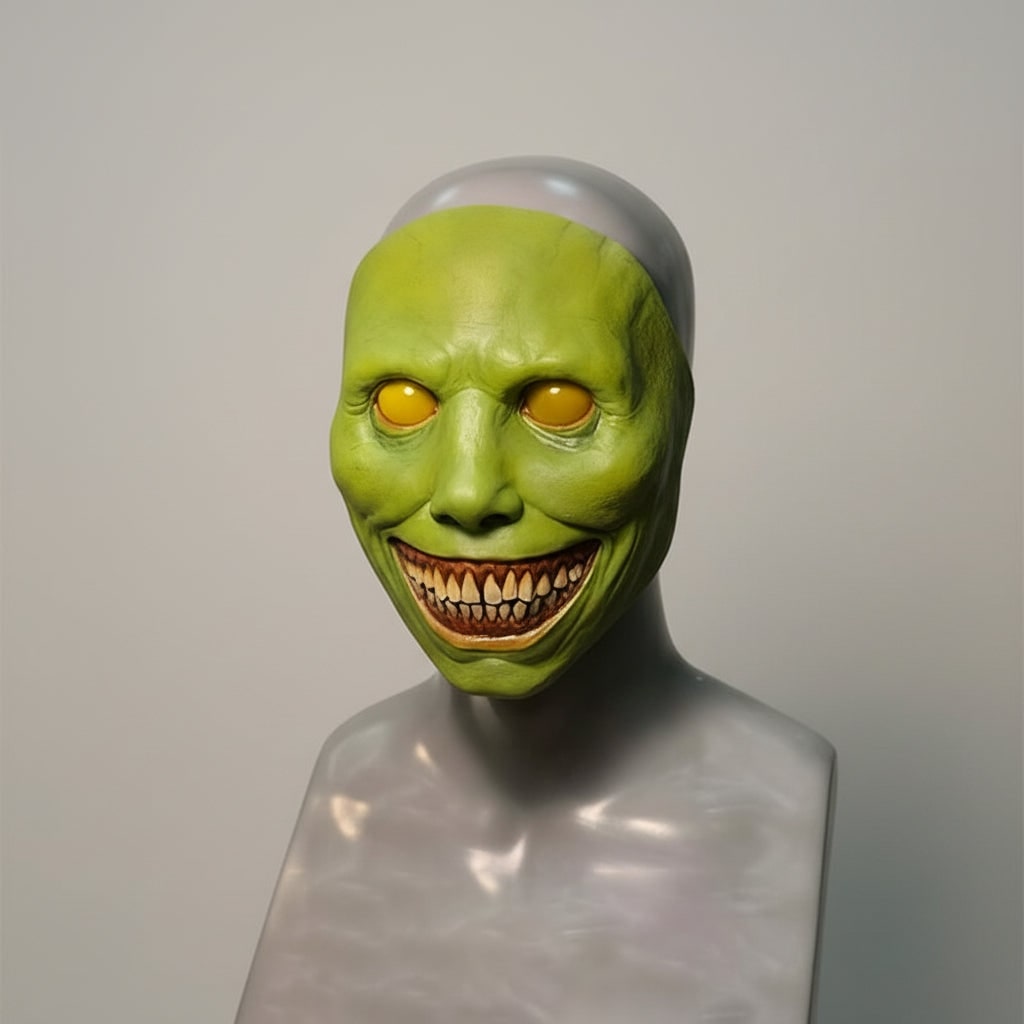 Halloween Scary Face Mask with Latex Horror Design and LED for Cosplay Party