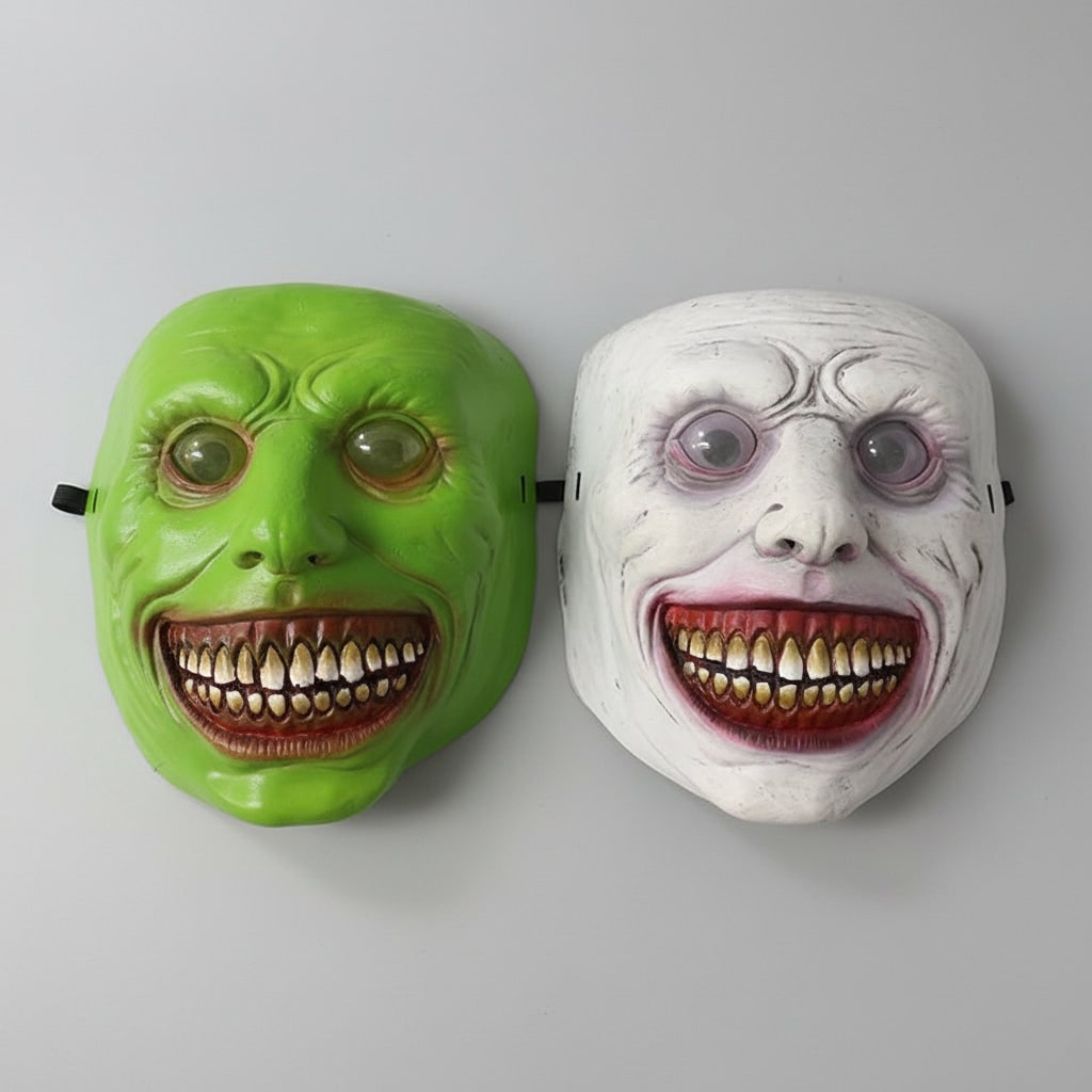 Halloween Scary Face Mask with Latex Horror Design and LED for Cosplay Party