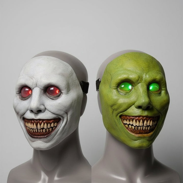 Halloween Scary Face Mask with Latex Horror Design and LED for Cosplay Party