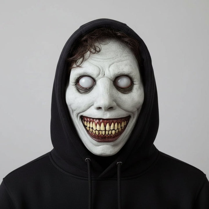 Halloween Scary Face Mask with Latex Horror Design and LED for Cosplay Party