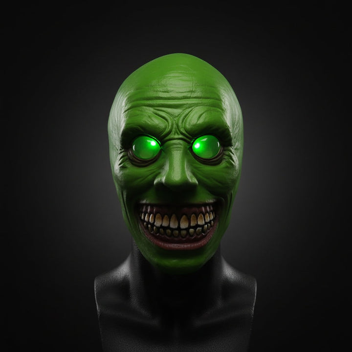 Halloween Scary Face Mask with Latex Horror Design and LED for Cosplay Party