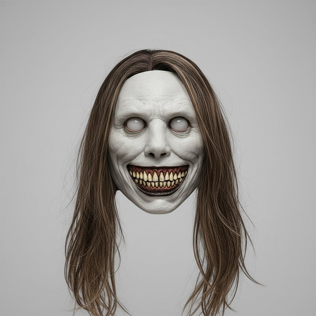 Halloween Scary Face Mask with Latex Horror Design and LED for Cosplay Party