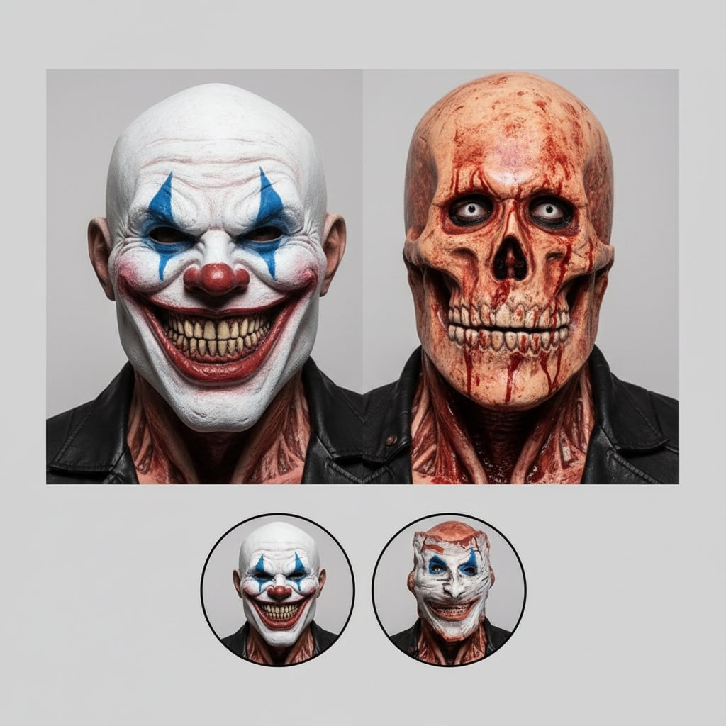 Halloween Scary Realistic Costume Mask with Peel-Off Double Layer and Skull Design
