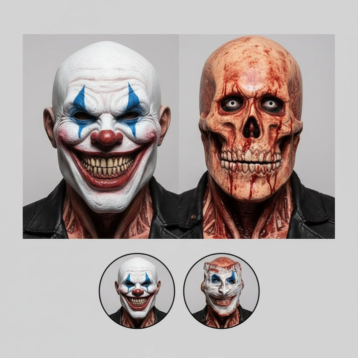 Halloween Scary Realistic Costume Mask with Peel-Off Double Layer and Skull Design