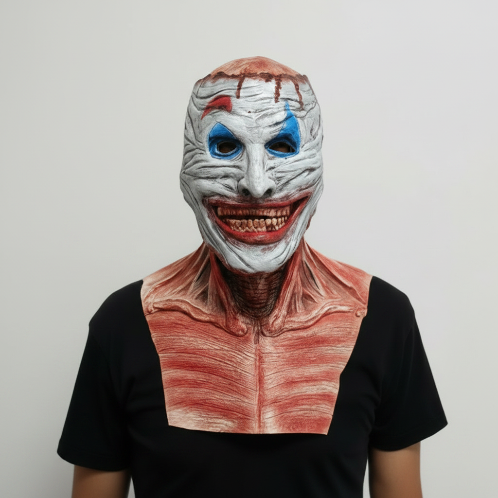 Halloween Scary Realistic Costume Mask with Peel-Off Double Layer and Skull Design