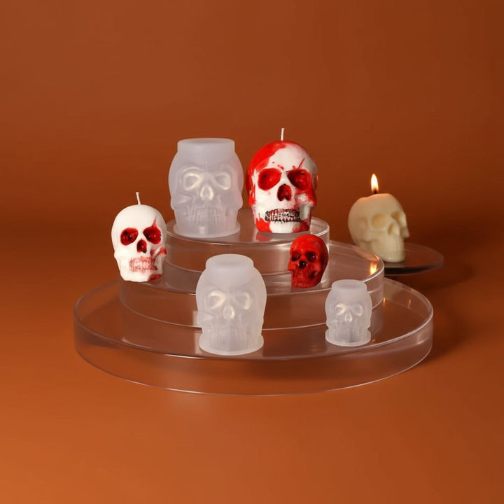 Halloween Silicone Molds for Resin and Candle Making Skull Set 3-Piece Sugar