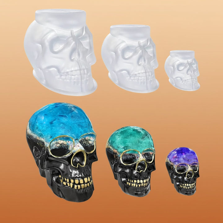 Halloween Silicone Molds for Resin and Candle Making Skull Set 3-Piece Sugar