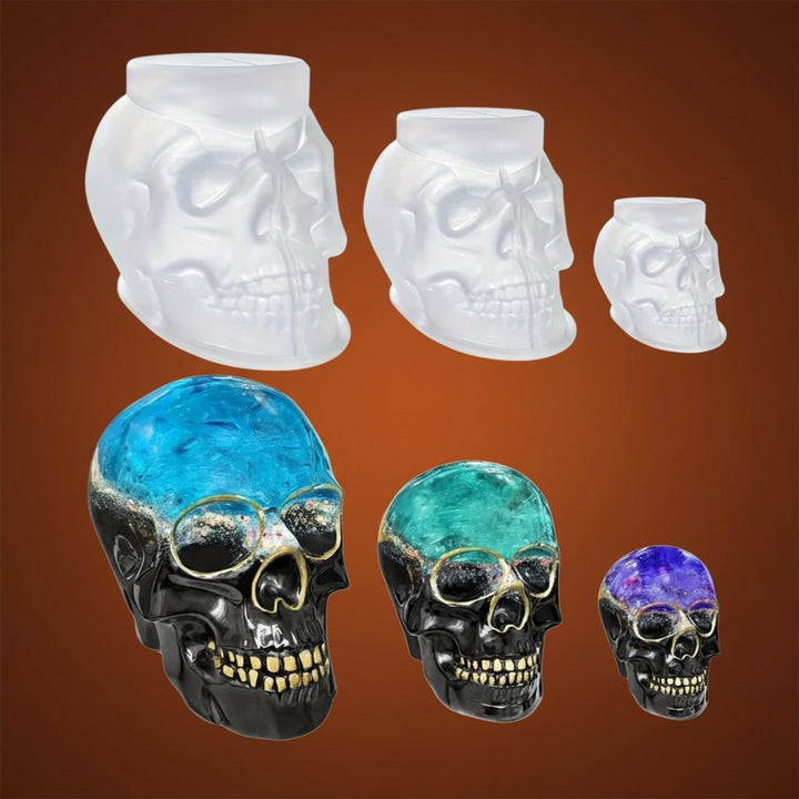 Halloween Silicone Molds for Resin and Candle Making Skull Set 3-Piece Sugar