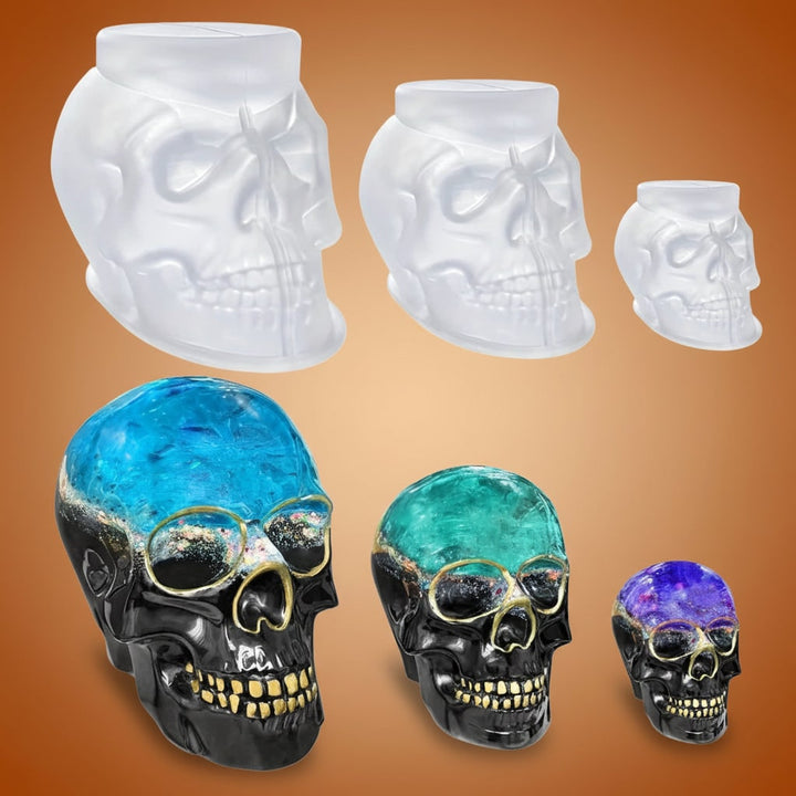 Halloween Silicone Molds for Resin and Candle Making Skull Set 3-Piece Sugar