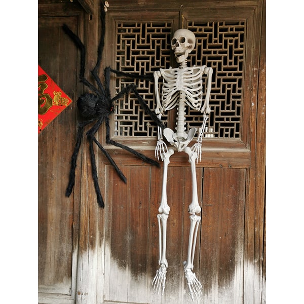 Halloween Skeleton Decoration with Posable Joints and Movable Jaw 12 Foot Tall