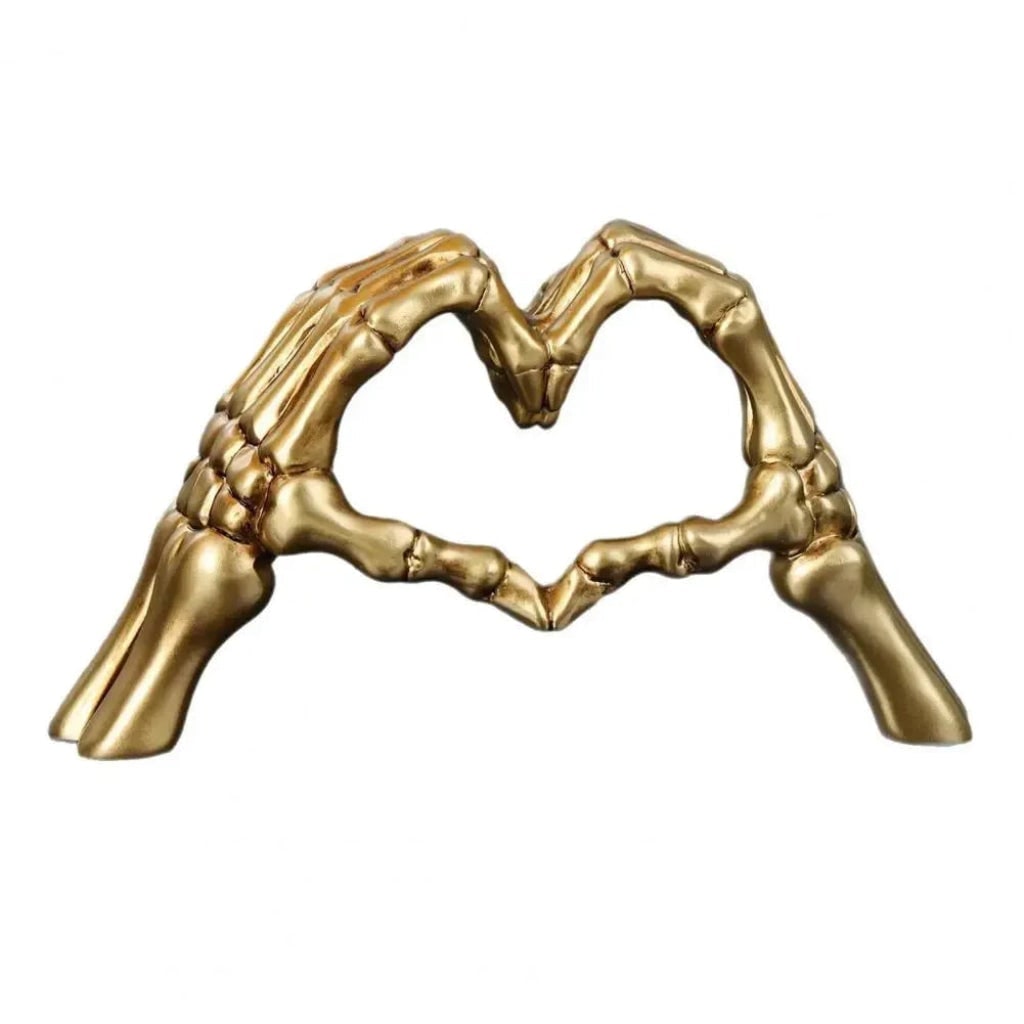Halloween Skeleton Decorations with Hands Heart Sculpture for Tabletop