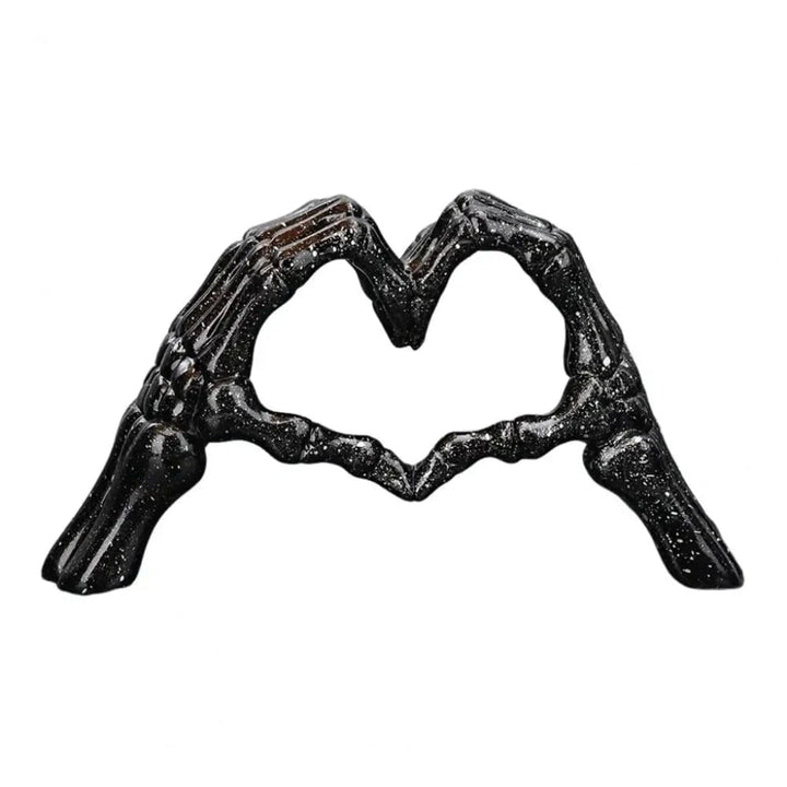 Halloween Skeleton Decorations with Hands Heart Sculpture Tabletop Decor