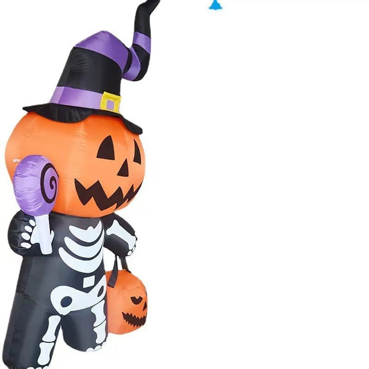 Halloween Skeleton Inflatable Blow Up Decoration with LED Lights for Scary Outdoor Yard Display