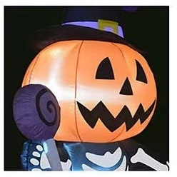 Halloween Skeleton Inflatable Blow Up Decoration with LED Lights for Scary Outdoor Yard Display