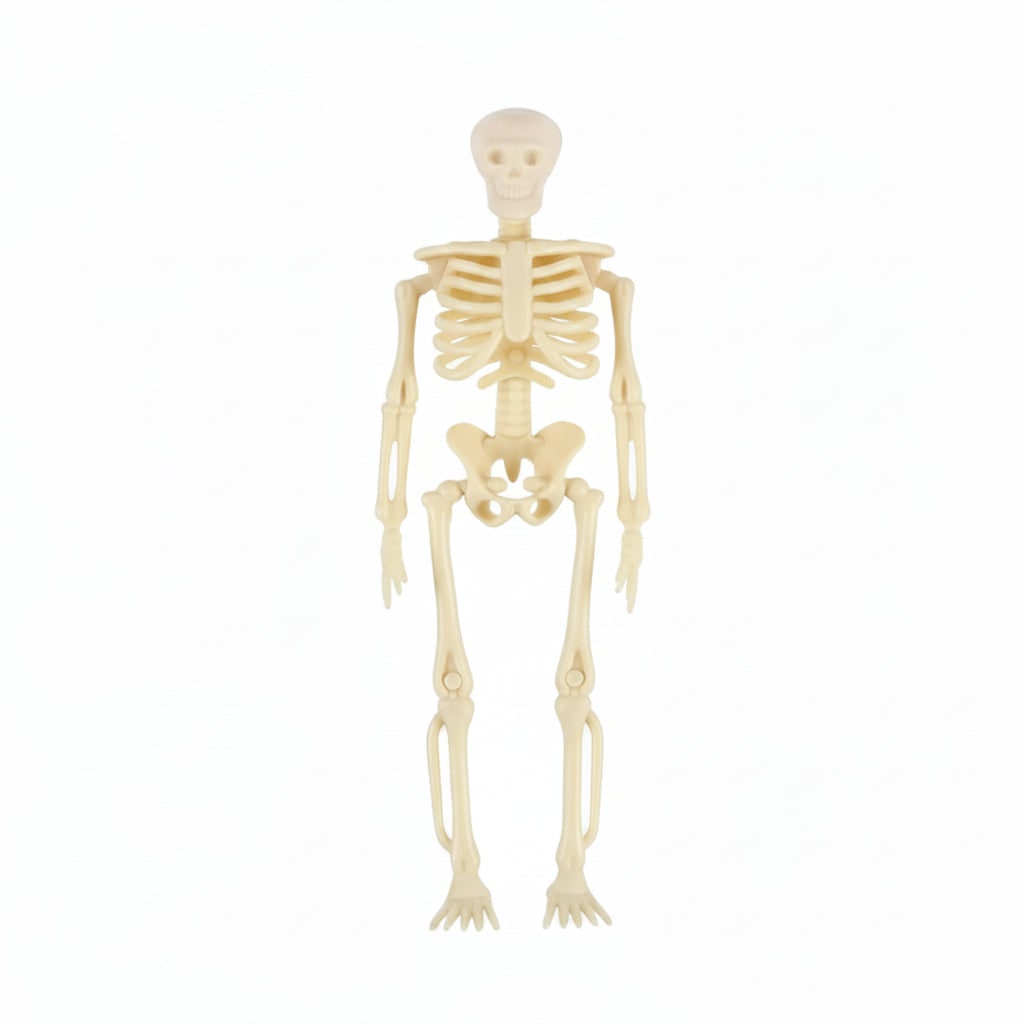 Halloween Skeletons Posable Mini Figurines Decoration Set with Hanging Twine Head