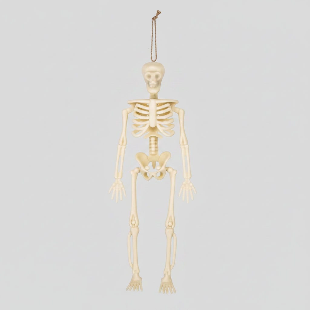 Halloween Skeletons Posable Mini Figurines Decoration Set with Hanging Twine Head