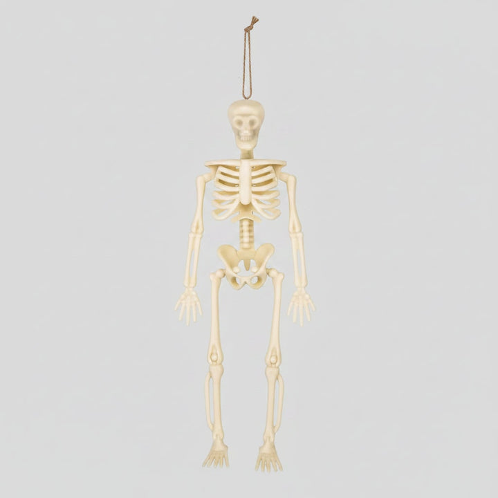 Halloween Skeletons Posable Mini Figurines Decoration Set with Hanging Twine Head