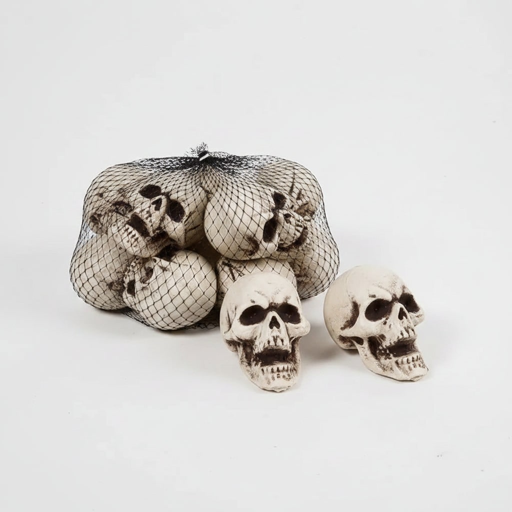 Halloween Skull Decor Mini Plastic Sugar Decorations Set of 10 Pieces for Party and Haunted House
