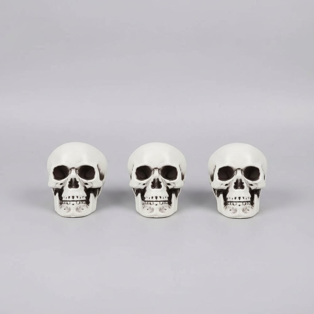 Halloween Skull Decor Mini Plastic Sugar Decorations Set of 10 Pieces for Party and Haunted House