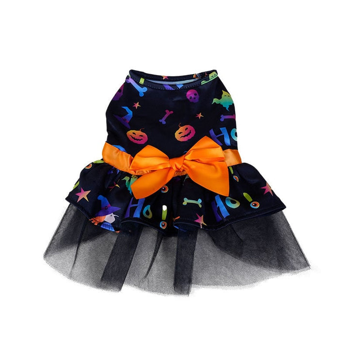 Halloween Small Dog Costume and Outfits with Tutu Skirt and Satin Bow Sweaters