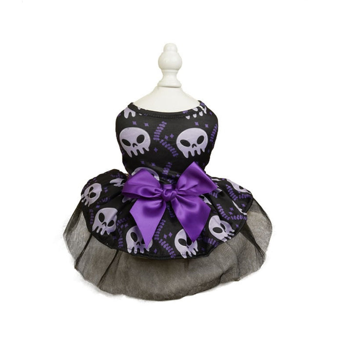 Halloween Small Dog Costume and Outfits with Tutu Skirt and Satin Bow Sweaters