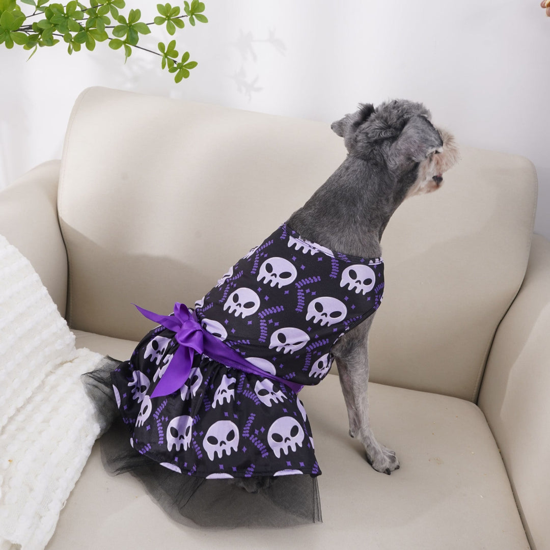 Halloween Small Dog Costume and Outfits with Tutu Skirt and Satin Bow Sweaters