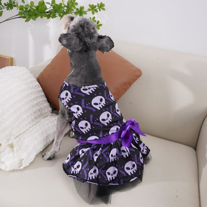 Halloween Small Dog Costume and Outfits with Tutu Skirt and Satin Bow Sweaters