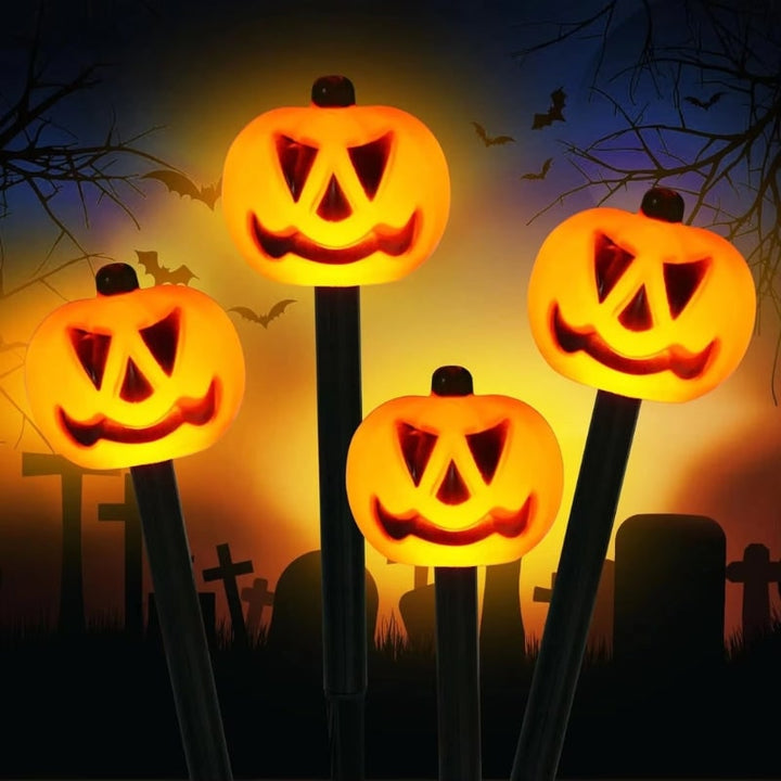 Halloween Solar Pathway Pumpkin Lights for Garden Yard Outdoor Decoration Set of 5