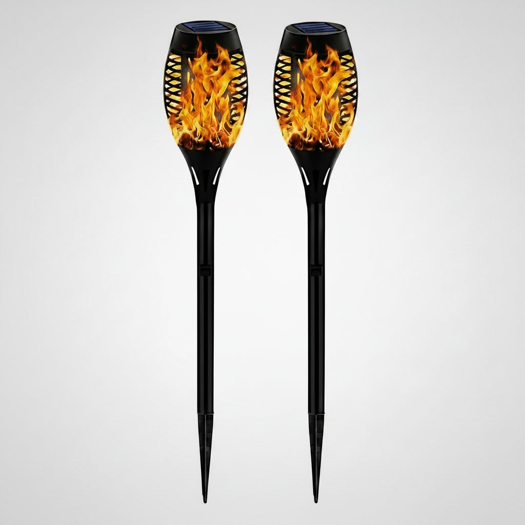 Halloween Solar Torch Lights with Flickering Flame Effect for Outdoor Yard Decoration