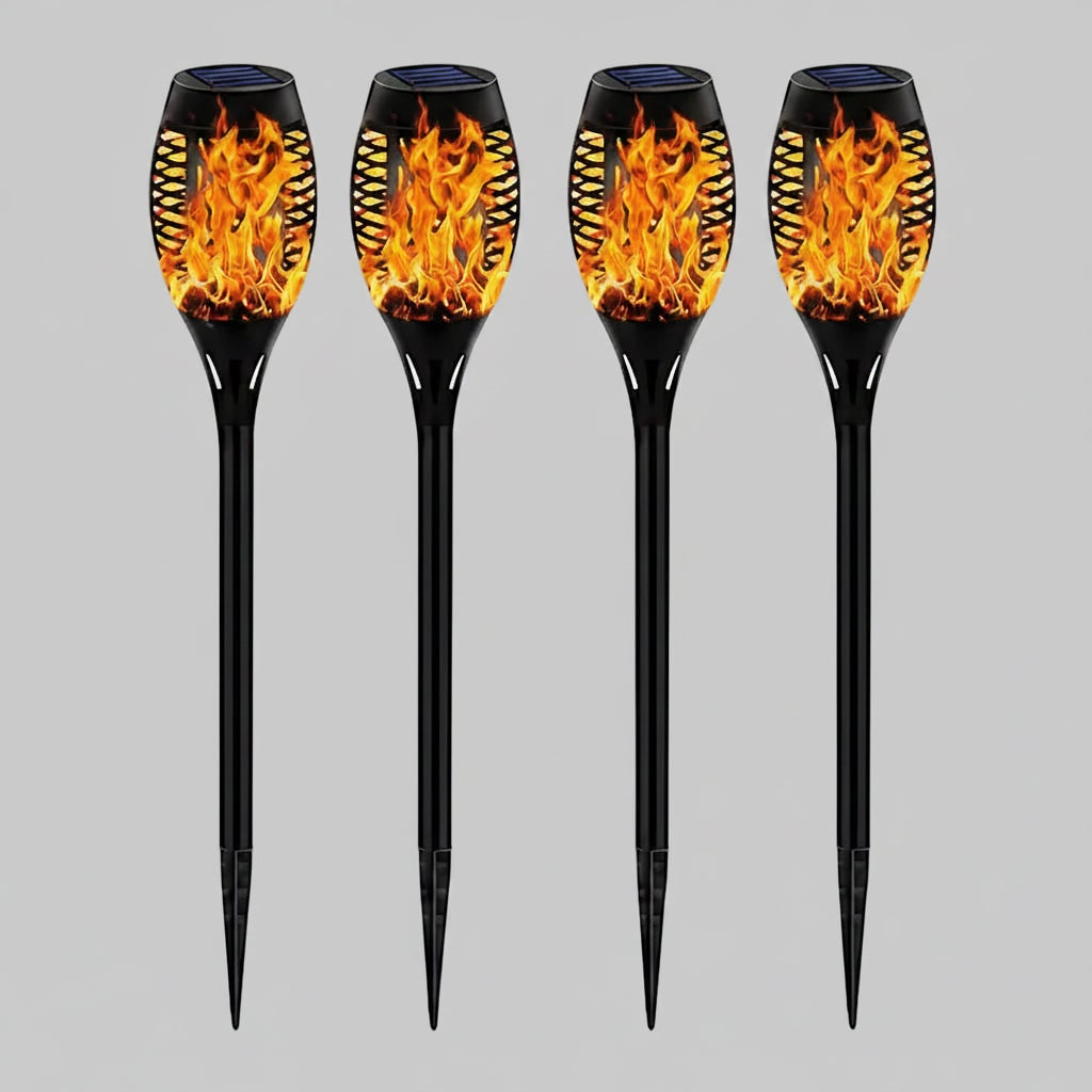 Halloween Solar Torch Lights with Flickering Flame Effect for Outdoor Yard Decoration