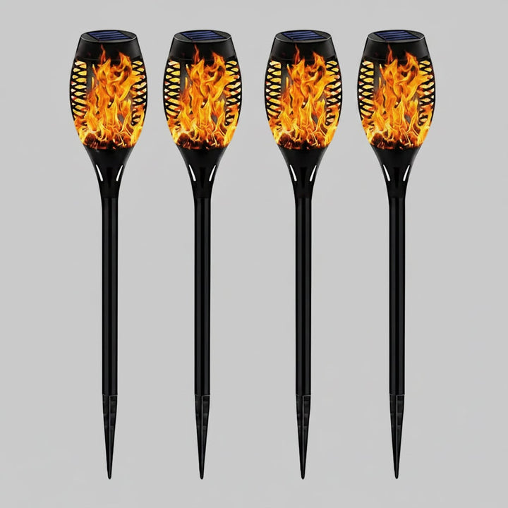 Halloween Solar Torch Lights with Flickering Flame Effect for Outdoor Yard Decoration