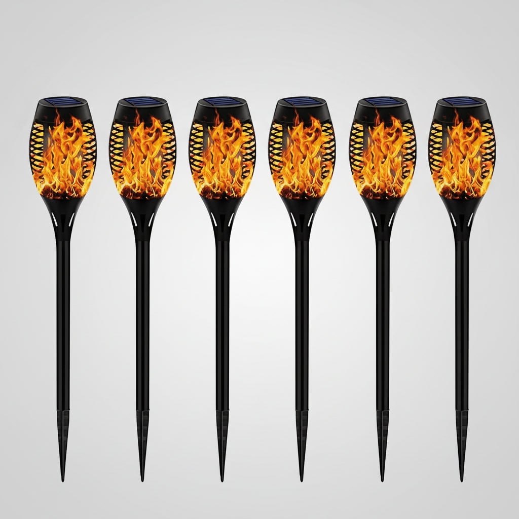 Halloween Solar Torch Lights with Flickering Flame Effect for Outdoor Yard Decoration
