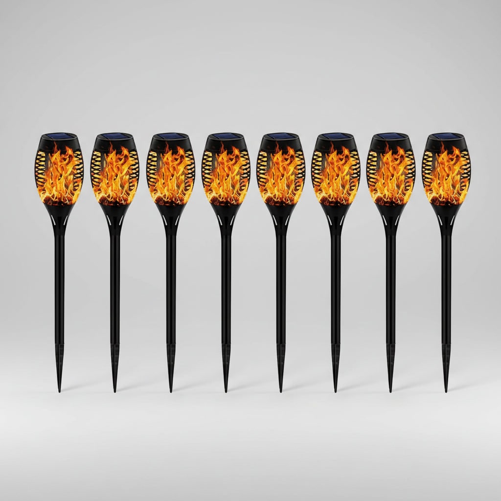 Halloween Solar Torch Lights with Flickering Flame Effect for Outdoor Yard Decoration