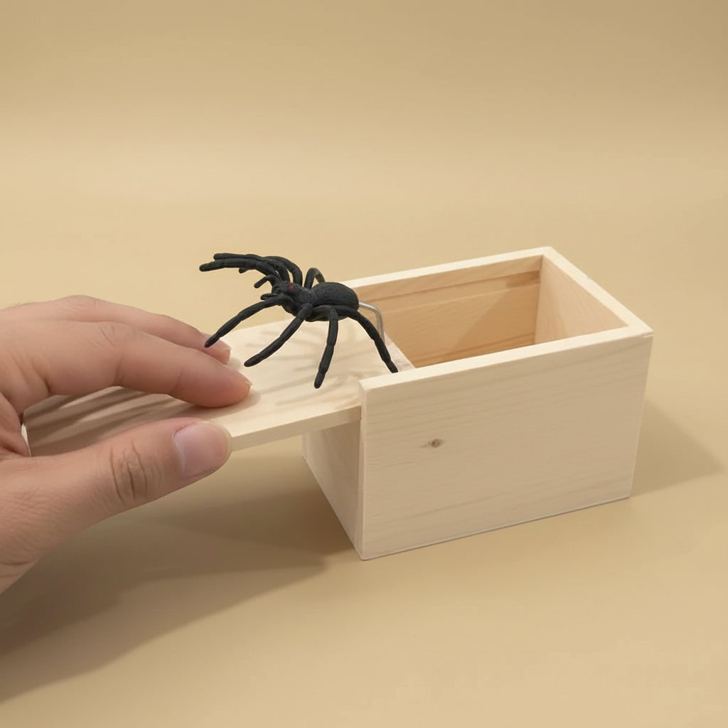 Halloween Spider Prank Gag Gift Box with Jump Scare Surprise for Party Practical Joke