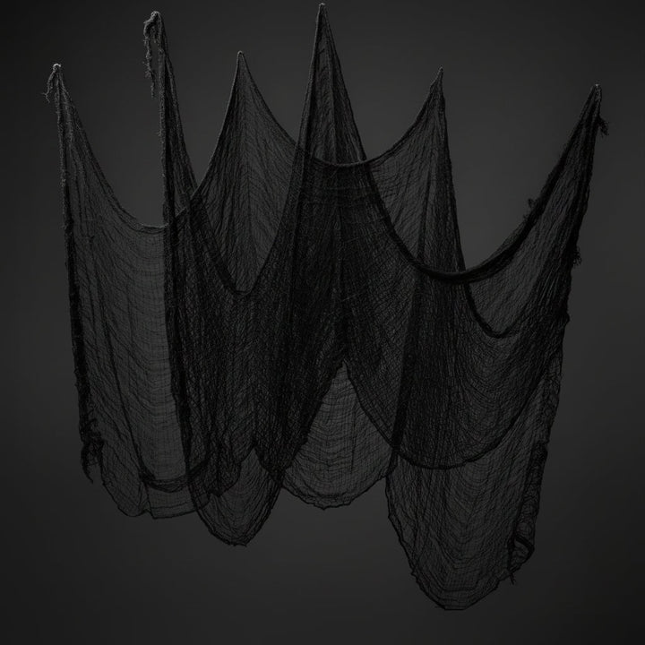 Halloween Spider Web Decoration with Black Mesh Creepy Cloth Netting
