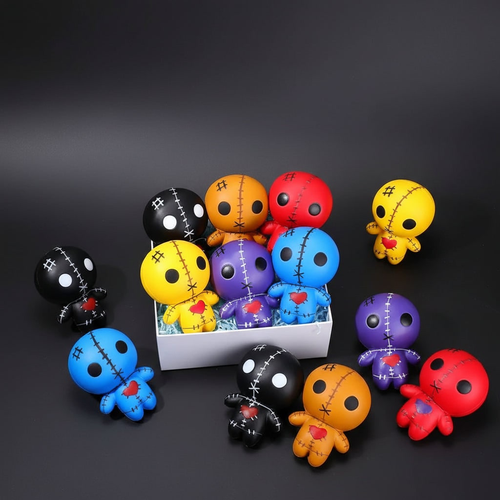 Halloween Squishy Toy Stress Relief Balls with Slow Rising Foam Voodoo Doll Design Banana