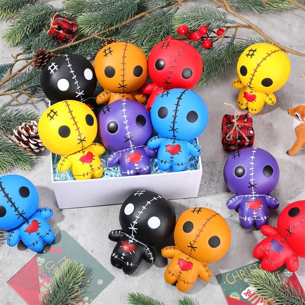 Halloween Squishy Toy Stress Relief Slow Rising Voodoo Doll Squeeze for Party Favors Bao Bun