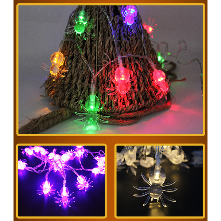 Halloween String Lights LED Outdoor Battery Operated with Pumpkin Bat Ghost Skull Eyeball Shapes