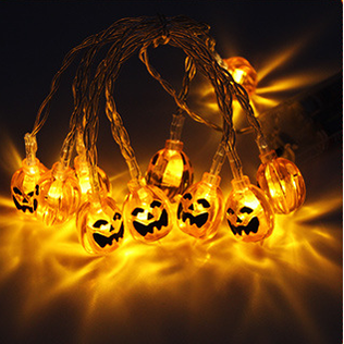 Halloween String Lights LED Outdoor Battery Operated with Pumpkin Bat Ghost Skull Eyeball Shapes